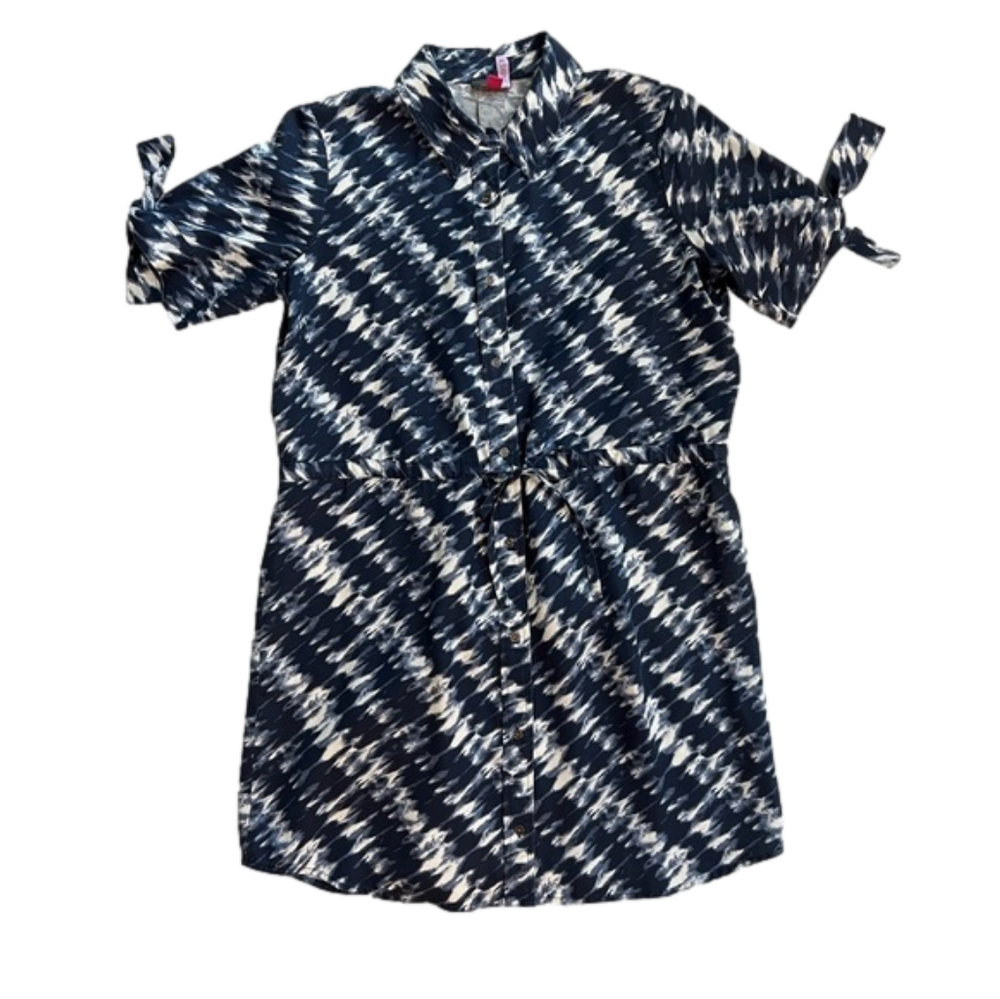 Vince Camuto gathered waist shirt dress with tie sleeves